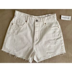 NWT High Rise White Denim Shorts